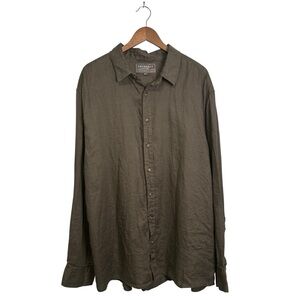 Thursday Boot Company Men’s 3XL Athletic Fit Brown Linen Button Long Sleeve